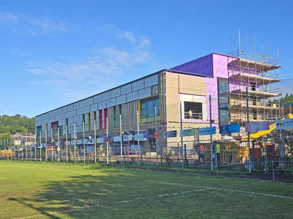 Progress shot of rainscreen cladding exterior installation